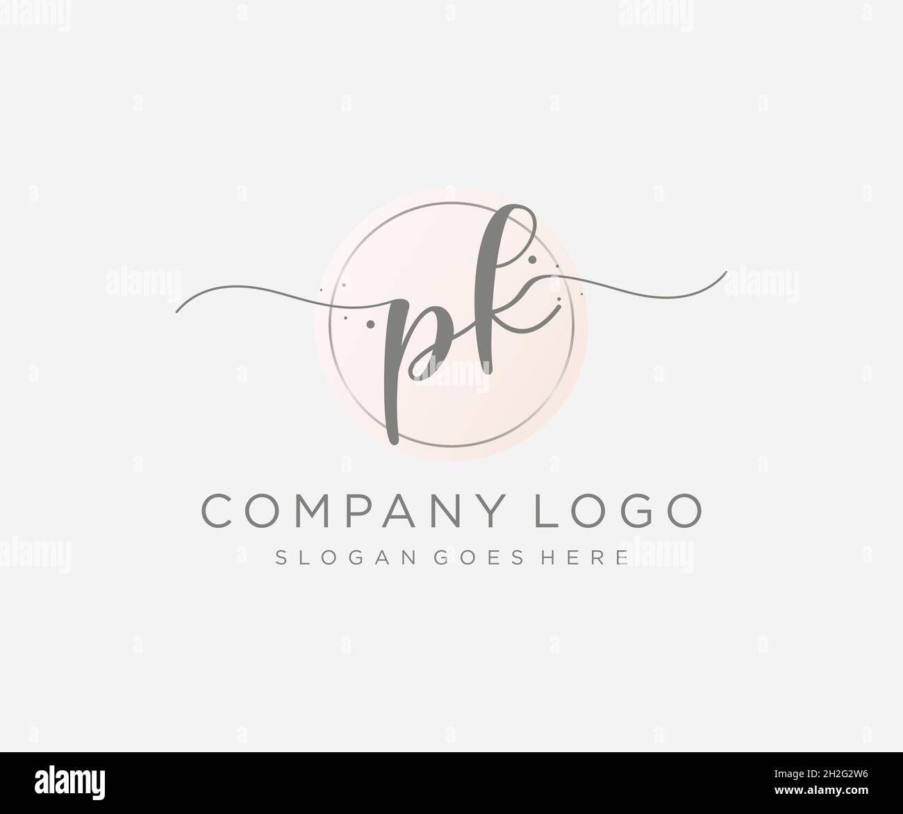PK feminines Logo. Verwendbar für Natur, Salon, Spa, Kosmetik und Beauty Logos. Flaches Vektor-Logo-Design-Template-Element. Stock Vektor