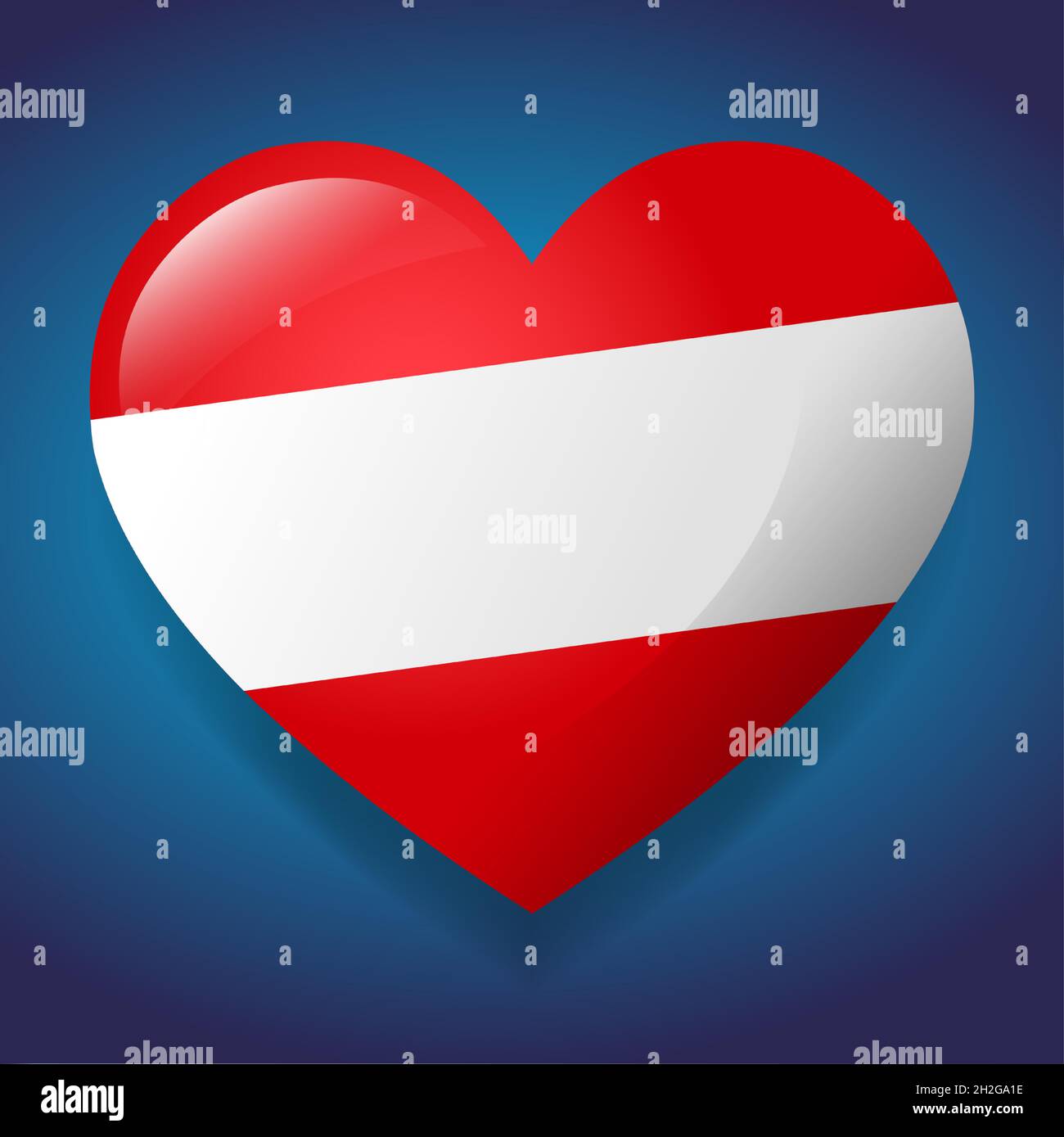 Herz mit Österreich Flagge Vektor Symbol Illustration Stock