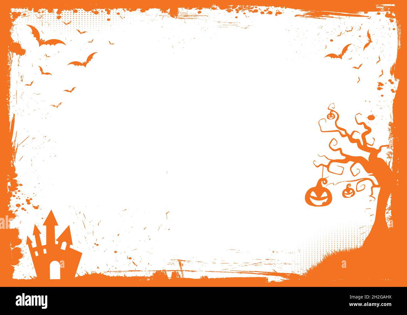 Horizontale Halloween orange Element Rand und Hintergrund Vorlage Stockfoto