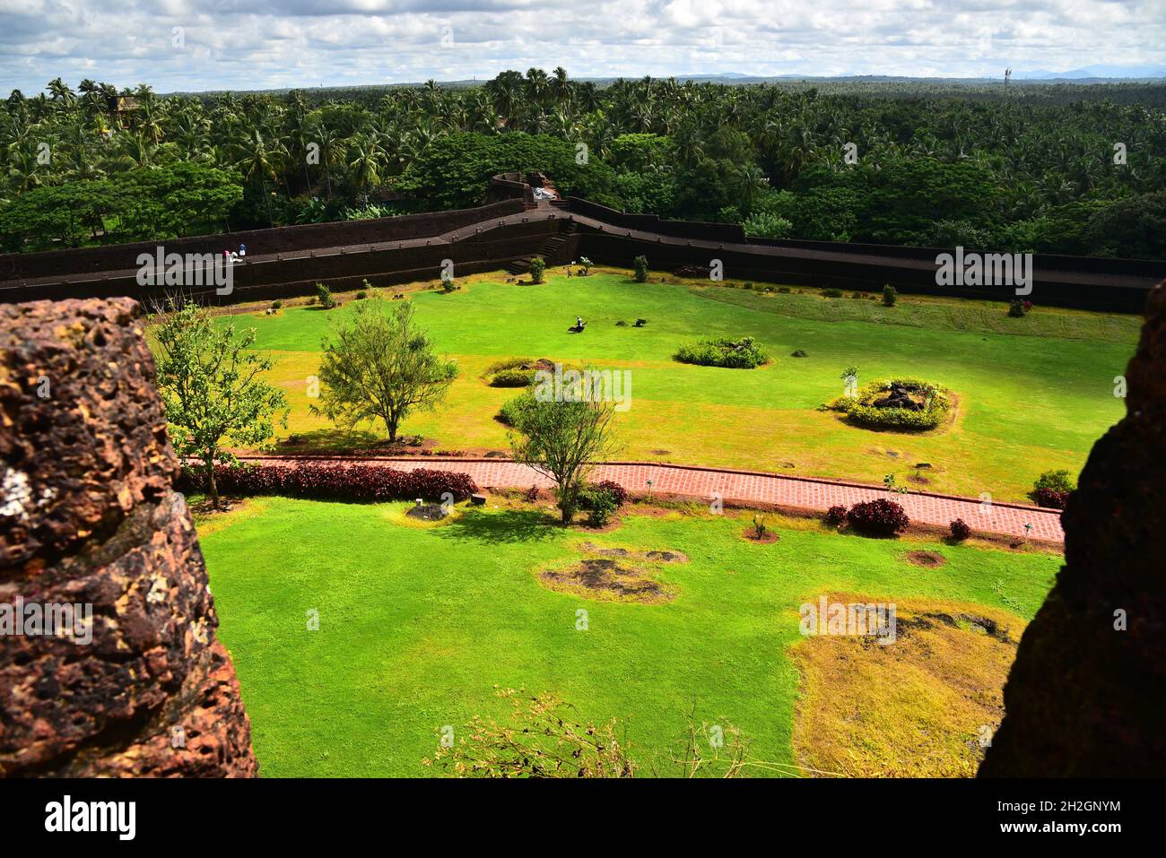 Blick von bekal Fort,kasargod,kerala,indien.Dies wurde von Shivappa nayak im Jahre 1650AD gebaut. Stockfoto