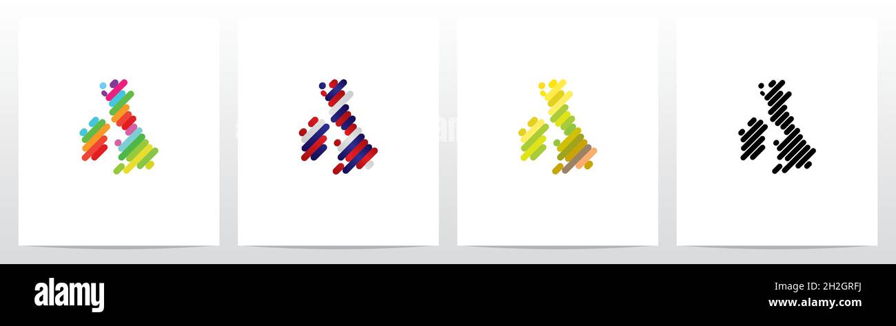 Vereinigtes Königreich Auf Colorfull Stripes Logo Design Stock Vektor