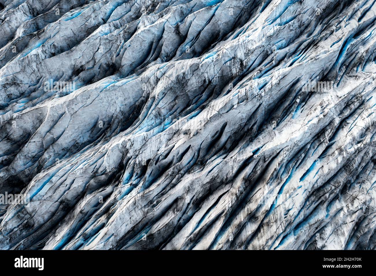 Luftaufnahme von Fjallsjökull, einem Teil des Vatnajökull-Gletschers. Stockfoto