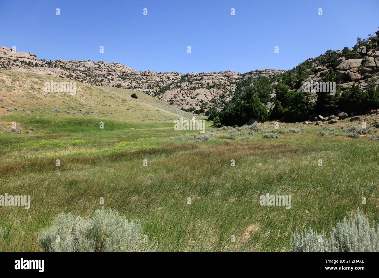 Martin's Cove bot einem Handkarren-Unternehmen von Mormonenpionieren in einem brutalen Wintersturm Schutz. Stockfoto