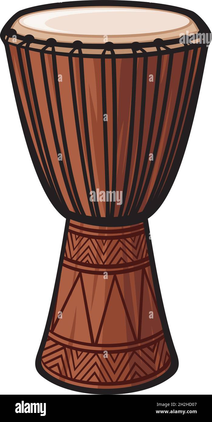 Afrikanische Trommel (Musikinstrument)Vektor-Illustration Stock Vektor