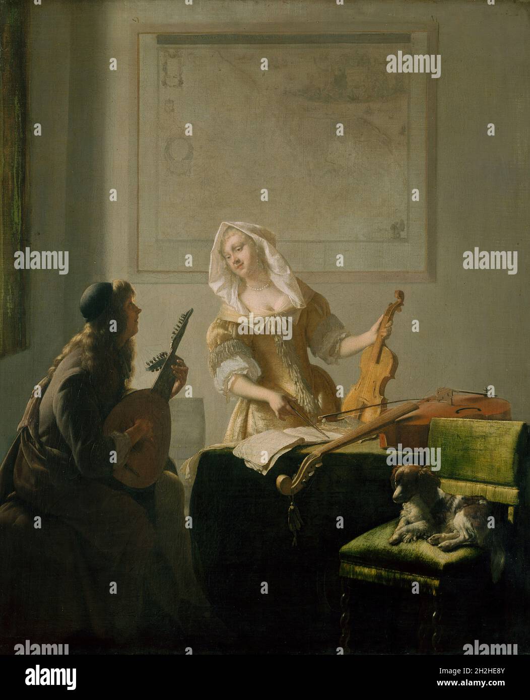 Die Musikstunde, 1671. Stockfoto
