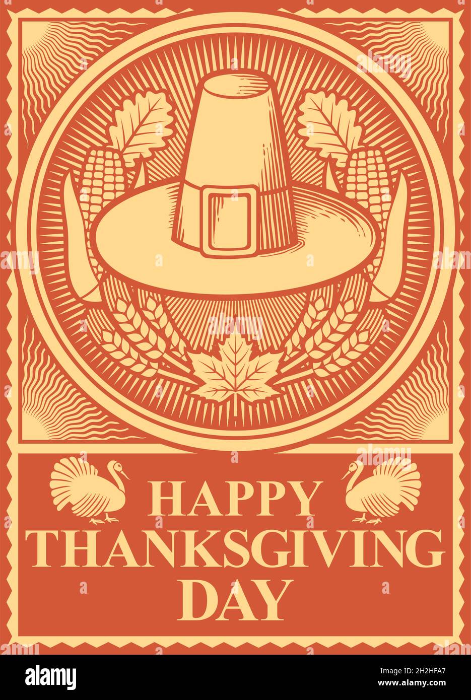 Thanksgiving Day Poster Vektorgrafik Stock Vektor