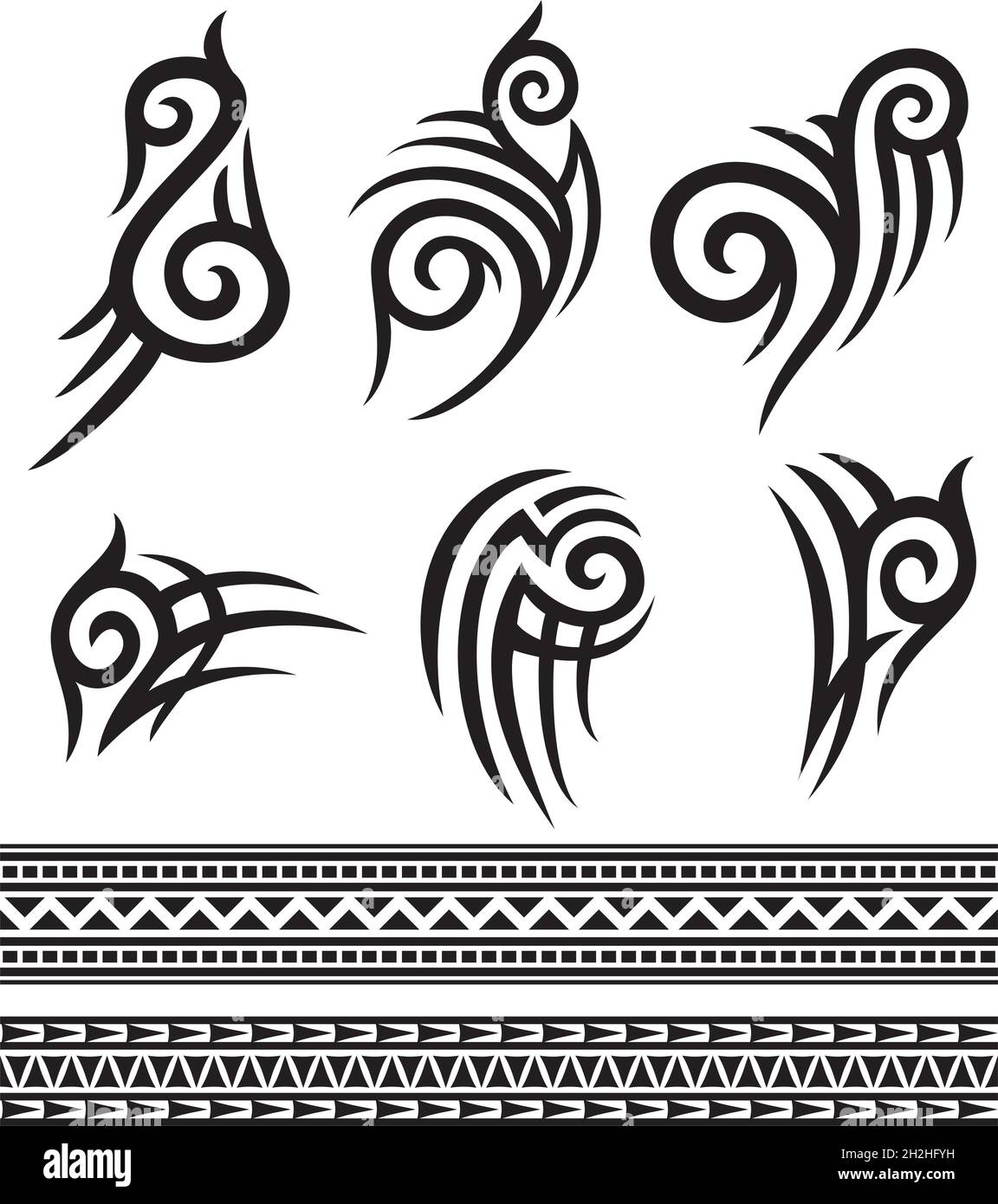 tattoo Tribal Icons Set Vektor Illustration Stock Vektor