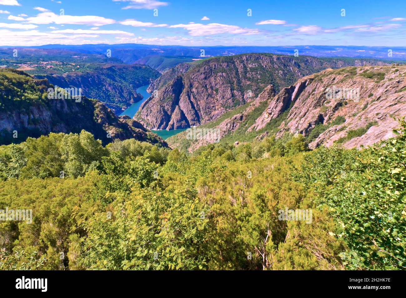 Sil River Canyon, Ribera Sacra, Orense, Galicien, Spanien, Europa Stockfoto