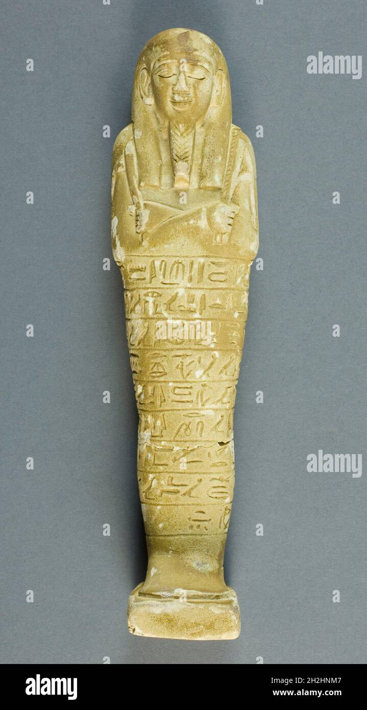 Shabti von Psamtek, Ägypten, späte Periode, Dynastie 26-31 (664-332 v. Chr.). Stockfoto