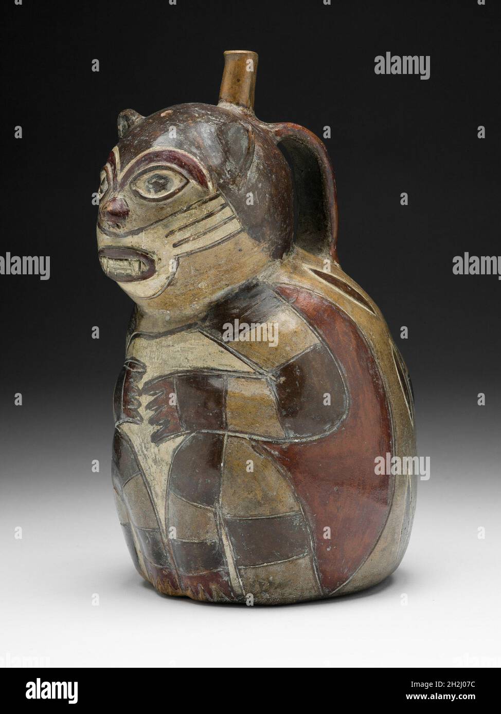 Gefäß in Form einer Pampas-Katze, 180 v. Chr./n. Chr. 500. Stockfoto
