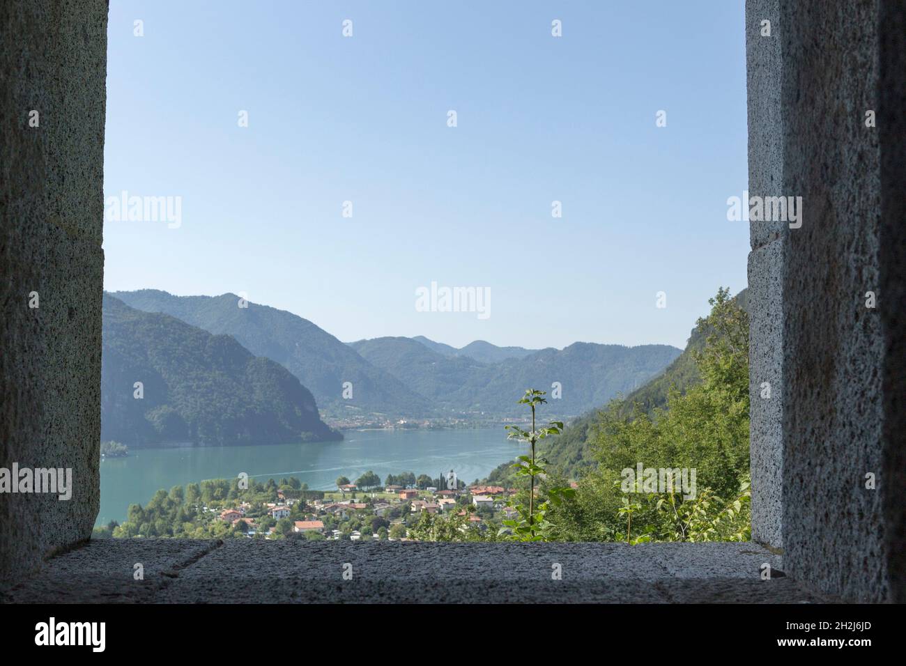 Rocca d'Anfo ist Italiens größte napoleonische Festung über dem Idrosee Stockfoto