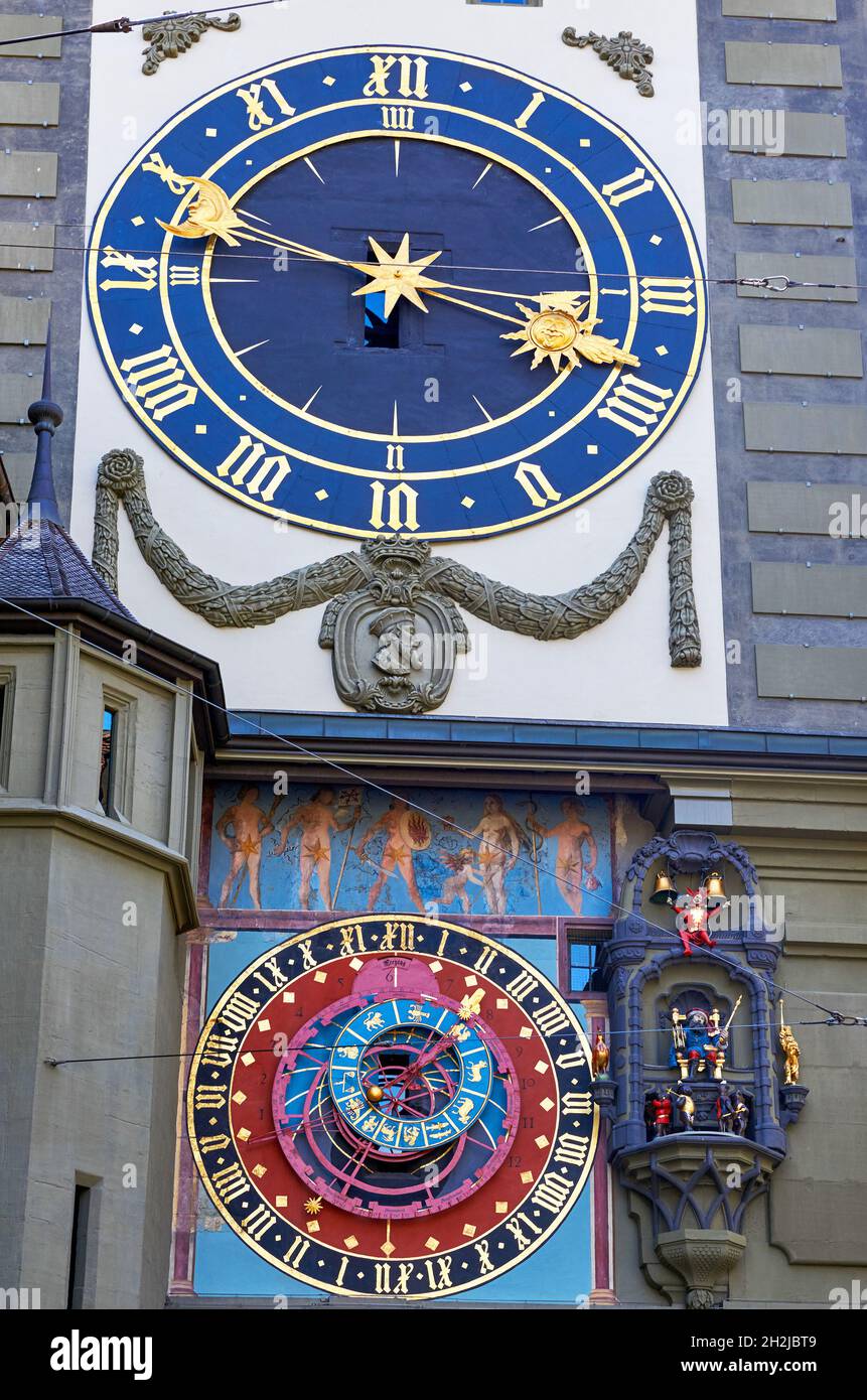 Zytglogge - der Uhrenturm im Zentrum von Bern Stockfoto