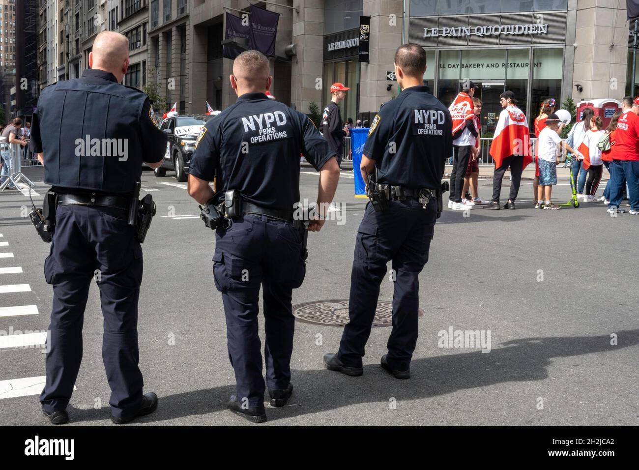 NYPD PBMS Operations Unit on Duty, NYC, USA Stockfoto