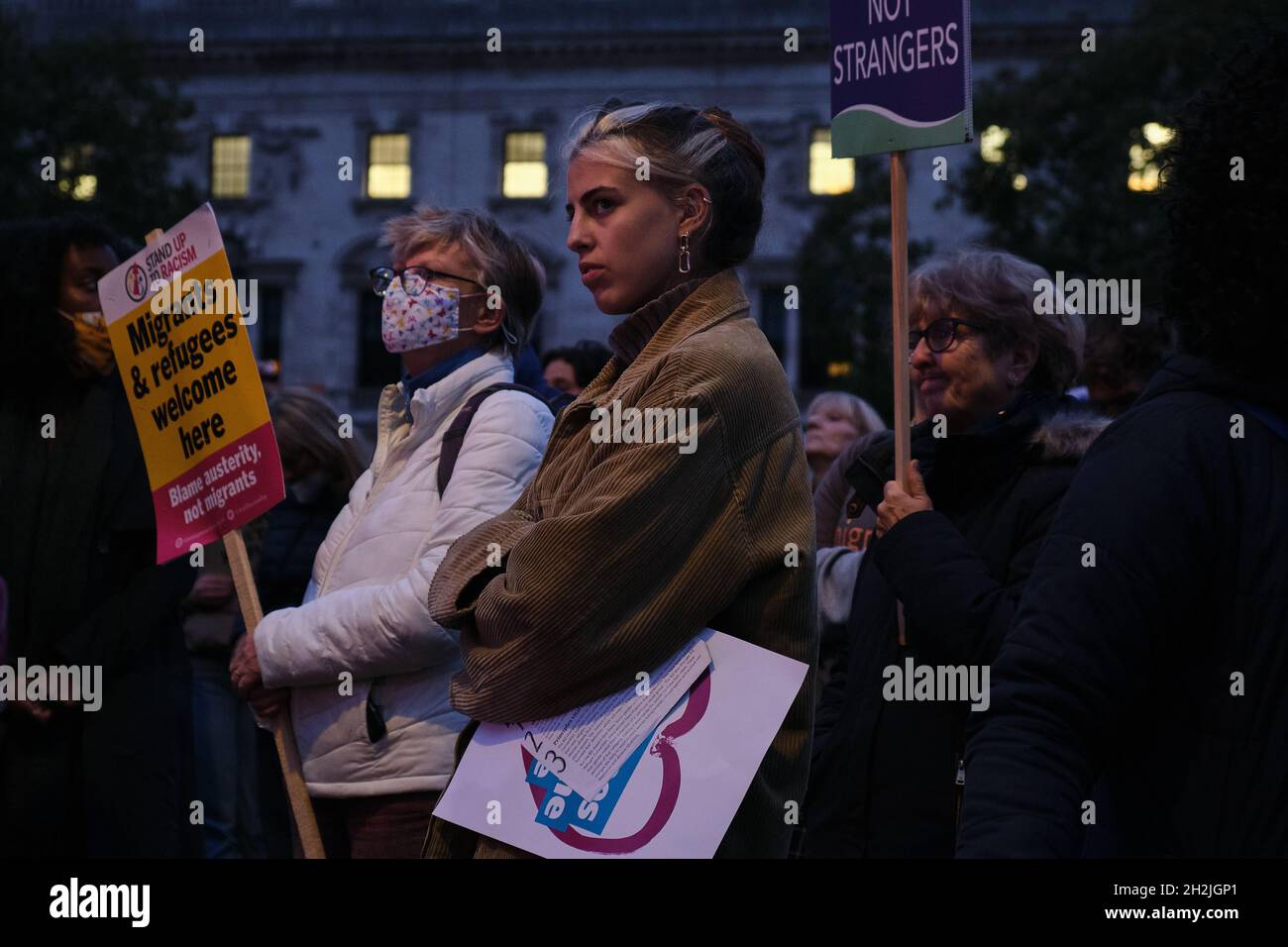 LONDON, GROSSBRITANNIEN. Oktober 2021. Refugees Welcome Rally. Bild: Chiara Fabbro Stockfoto
