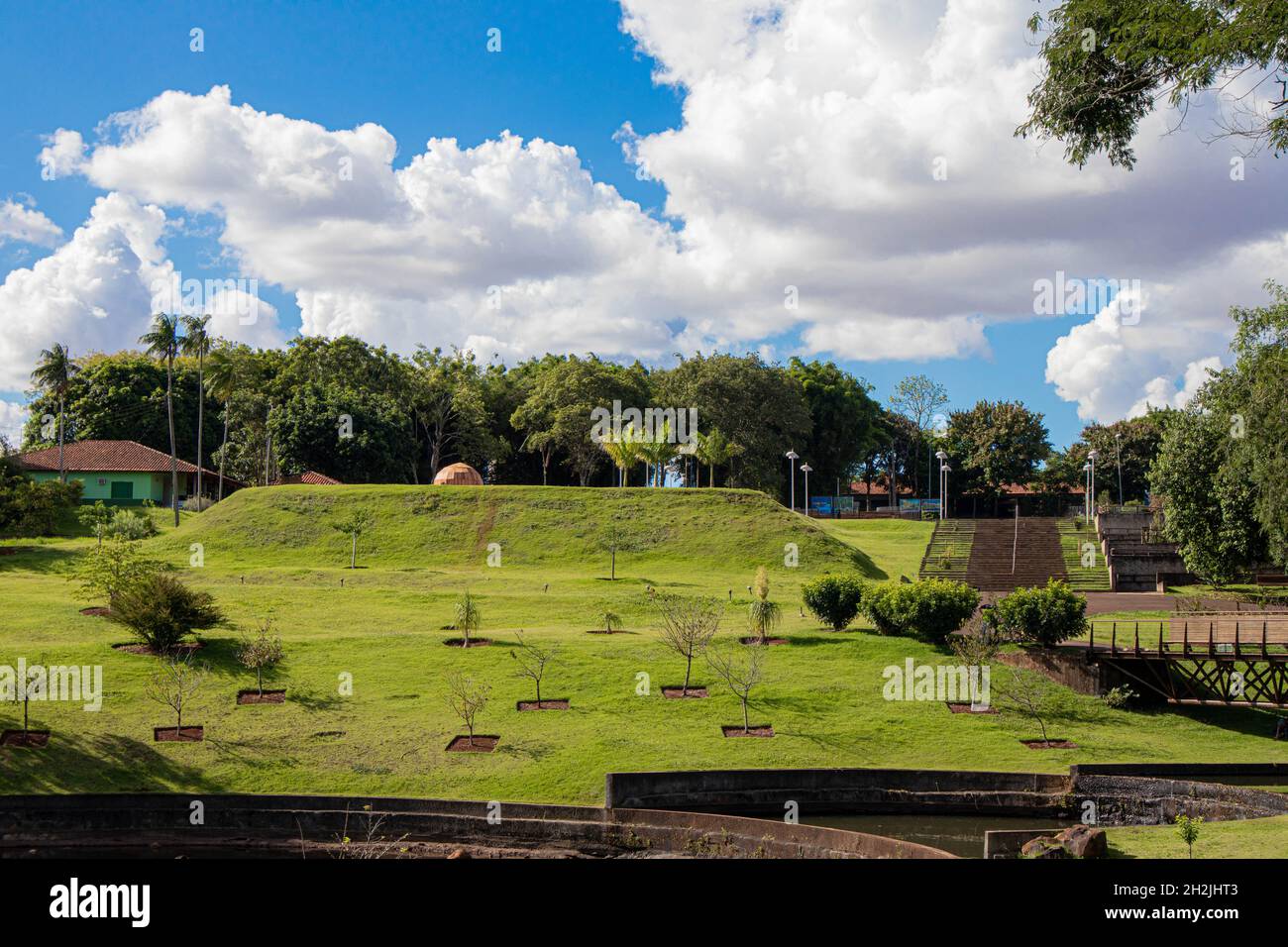 Bau im Park Arthur Thomas, Londrina, Brasilien Stockfoto