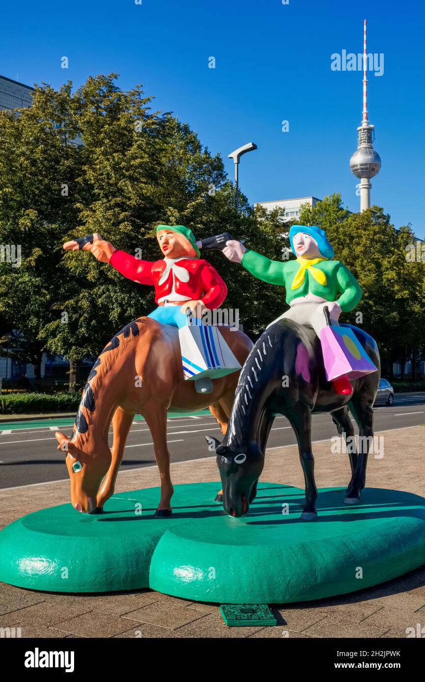 Skulptur die Jagd nach dem Großen Bären, Berlin, Deutschland Stockfoto
