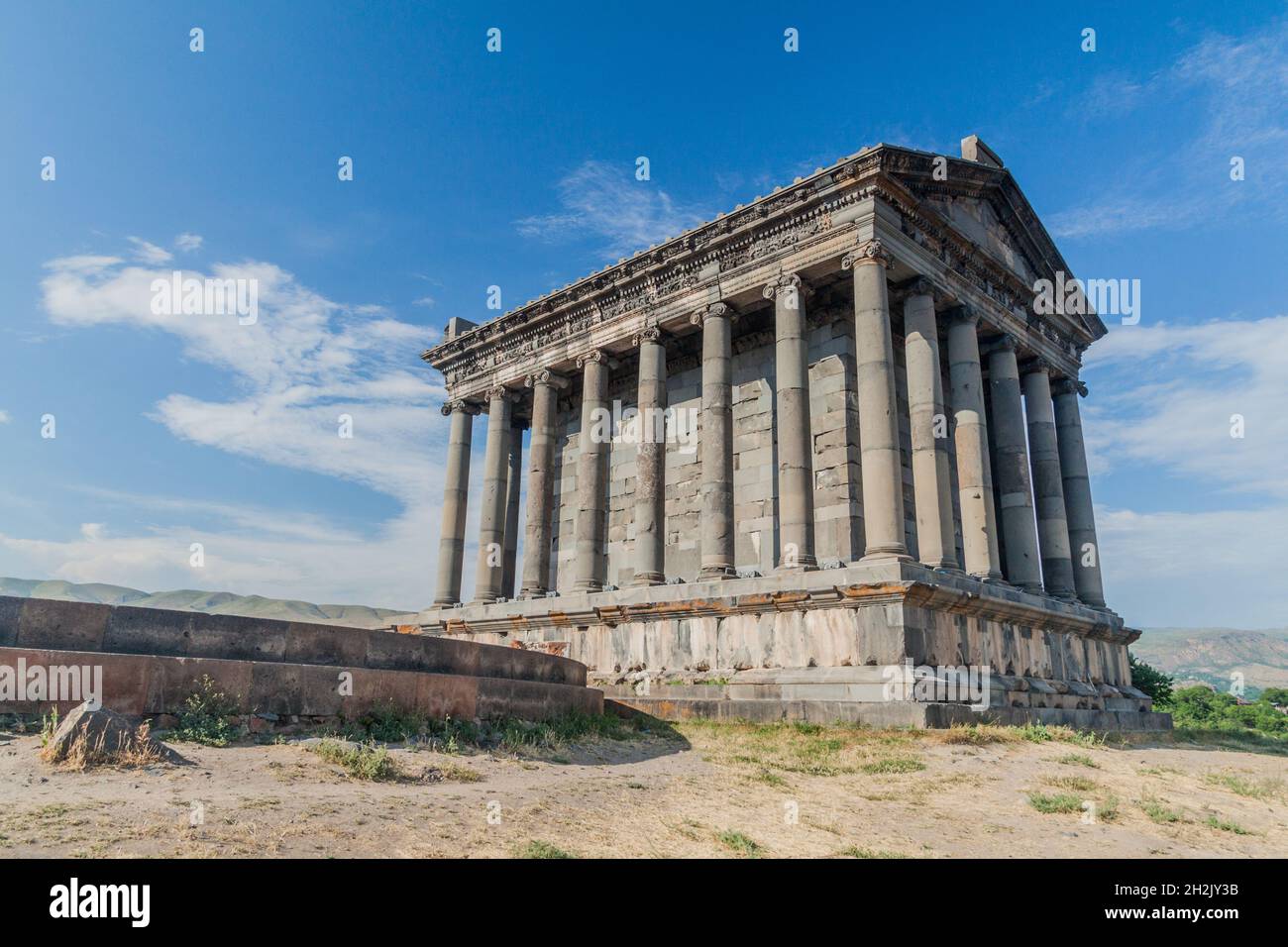 Blick auf den hellenischen Tempel Garni in Armenien Stockfoto