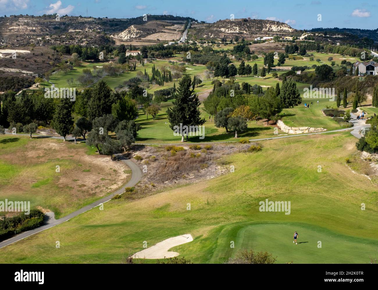 Überblick über den Golfplatz Minthis Hills, Tsada, Paphos, Zypern Stockfoto