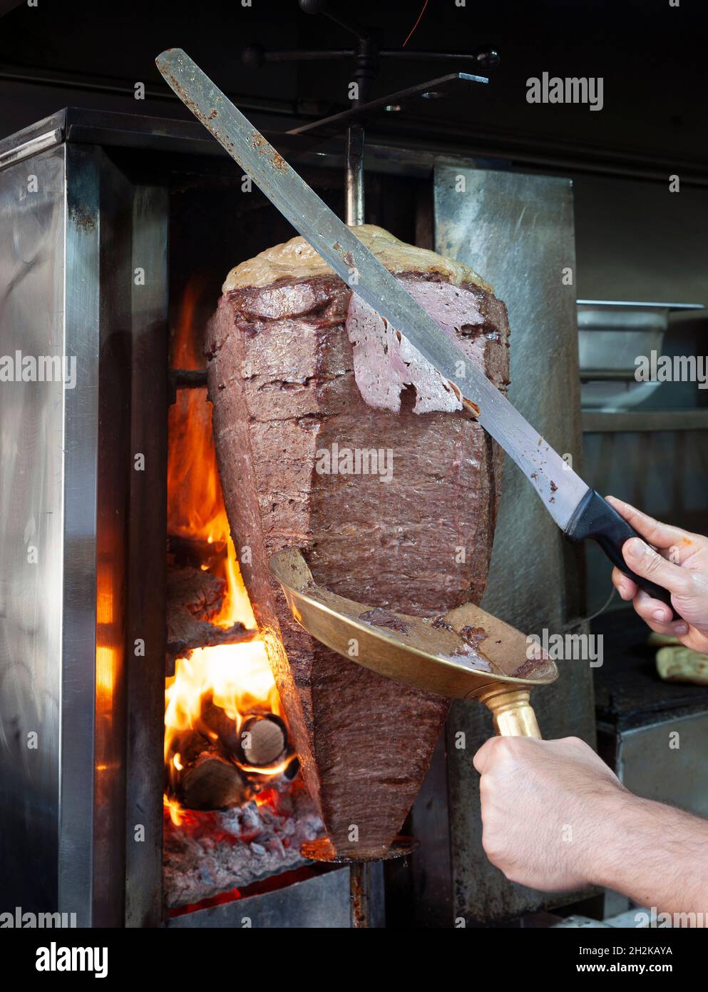 Türkischer Fleisch Döner Kebab, türkischer Kebab Stock Foto Stockfoto