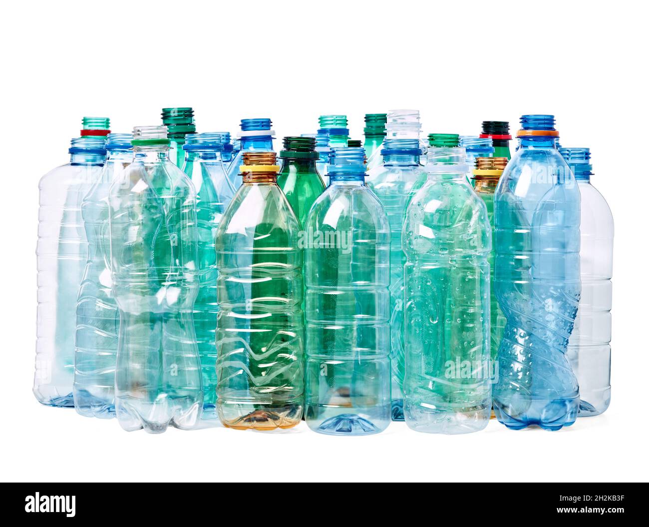 Plastikflasche leer transparent Recycling-Behälter Wasser Umwelt trinken Müll Getränk Stockfotografie