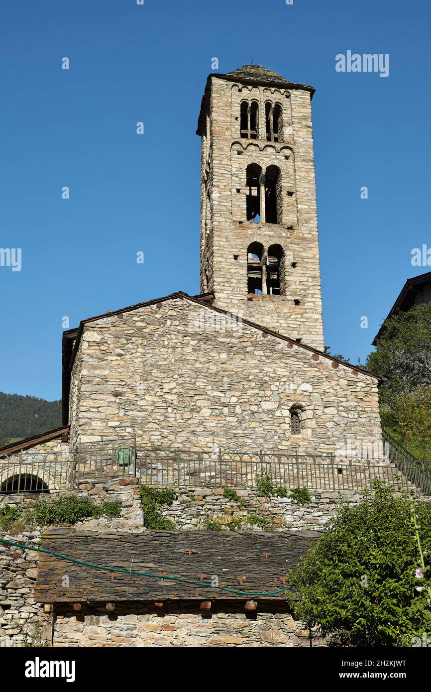 Kirche von Sant Climent. Pal. La Massana. Andorra Stockfoto