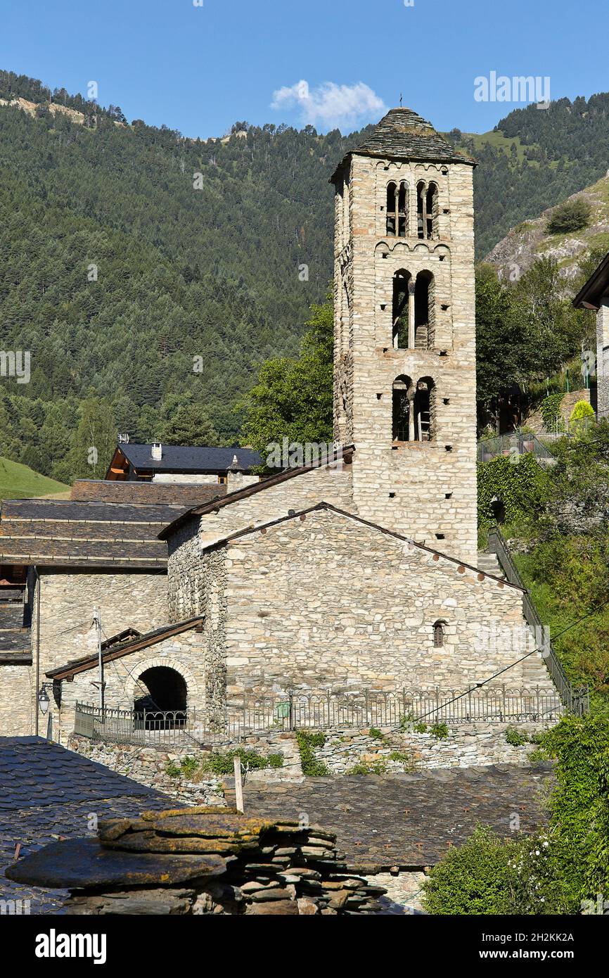 Kirche von Sant Climent. Pal. La Massana. Andorra Stockfoto