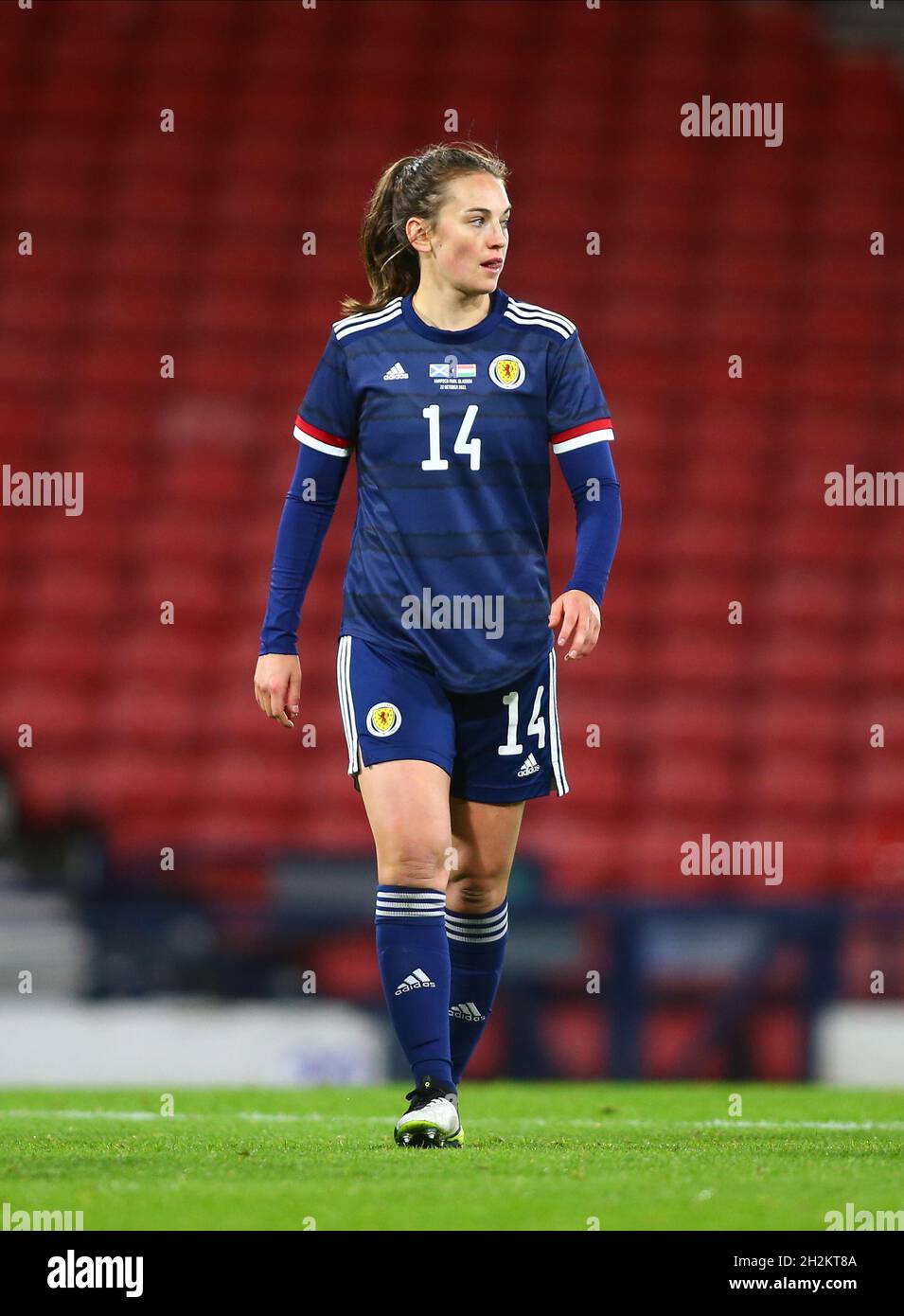 Hampden Park, Glasgow, Großbritannien. Oktober 2021. Fußball-Weltmeisterschaft der Frauen, Schottland gegen Ungarn; Chloe Arthur aus Schottland Credit: Action Plus Sports/Alamy Live News Stockfoto