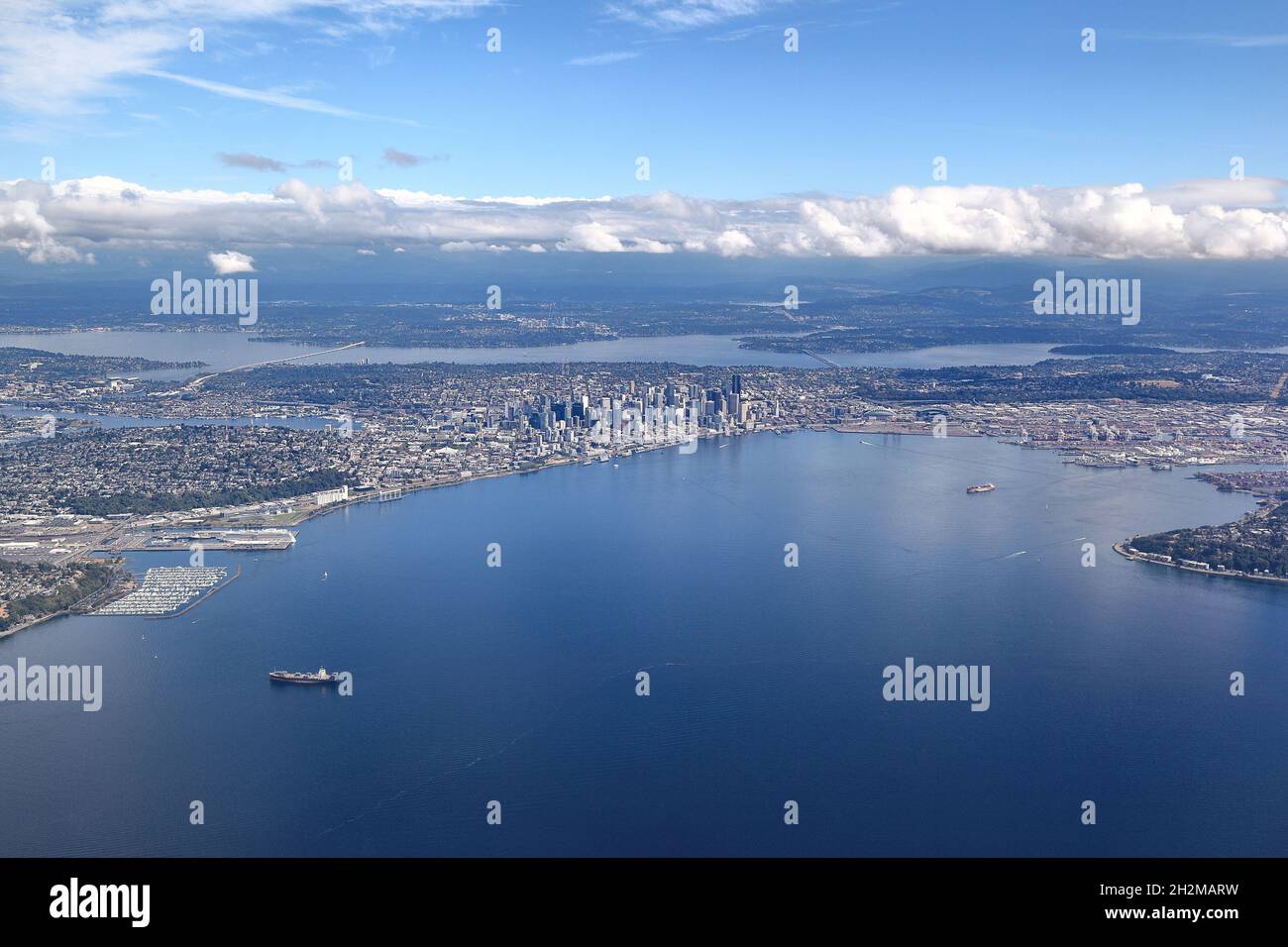 Luftaufnahme der Stadt Seattle im Bundesstaat Washington - USA Stockfoto