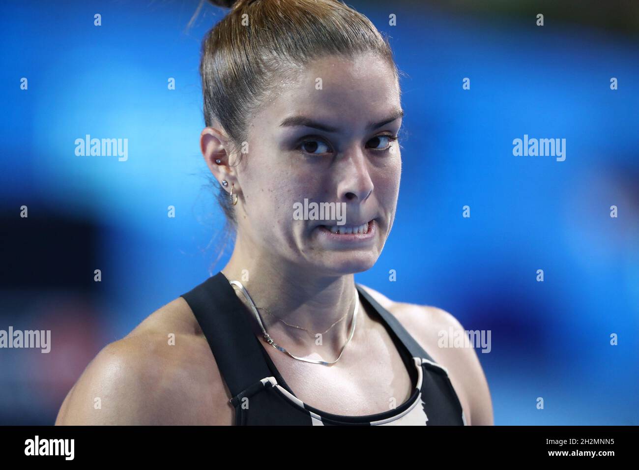 Moskau, Russland. Oktober 2021. Maria Sakkari während des VTB Kremlin Cup 2021 im Irina Viner-Usmanova Turnpalast in MOSKAU, - 22. OKTOBER: (Foto von Anatoliy Medved) Kredit: Orange Pics BV/Alamy Live News Stockfoto