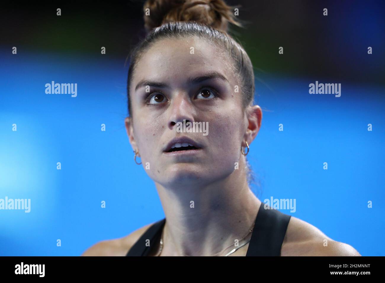 Moskau, Russland. Oktober 2021. Maria Sakkari während des VTB Kremlin Cup 2021 im Irina Viner-Usmanova Turnpalast in MOSKAU, - 22. OKTOBER: (Foto von Anatoliy Medved) Kredit: Orange Pics BV/Alamy Live News Stockfoto