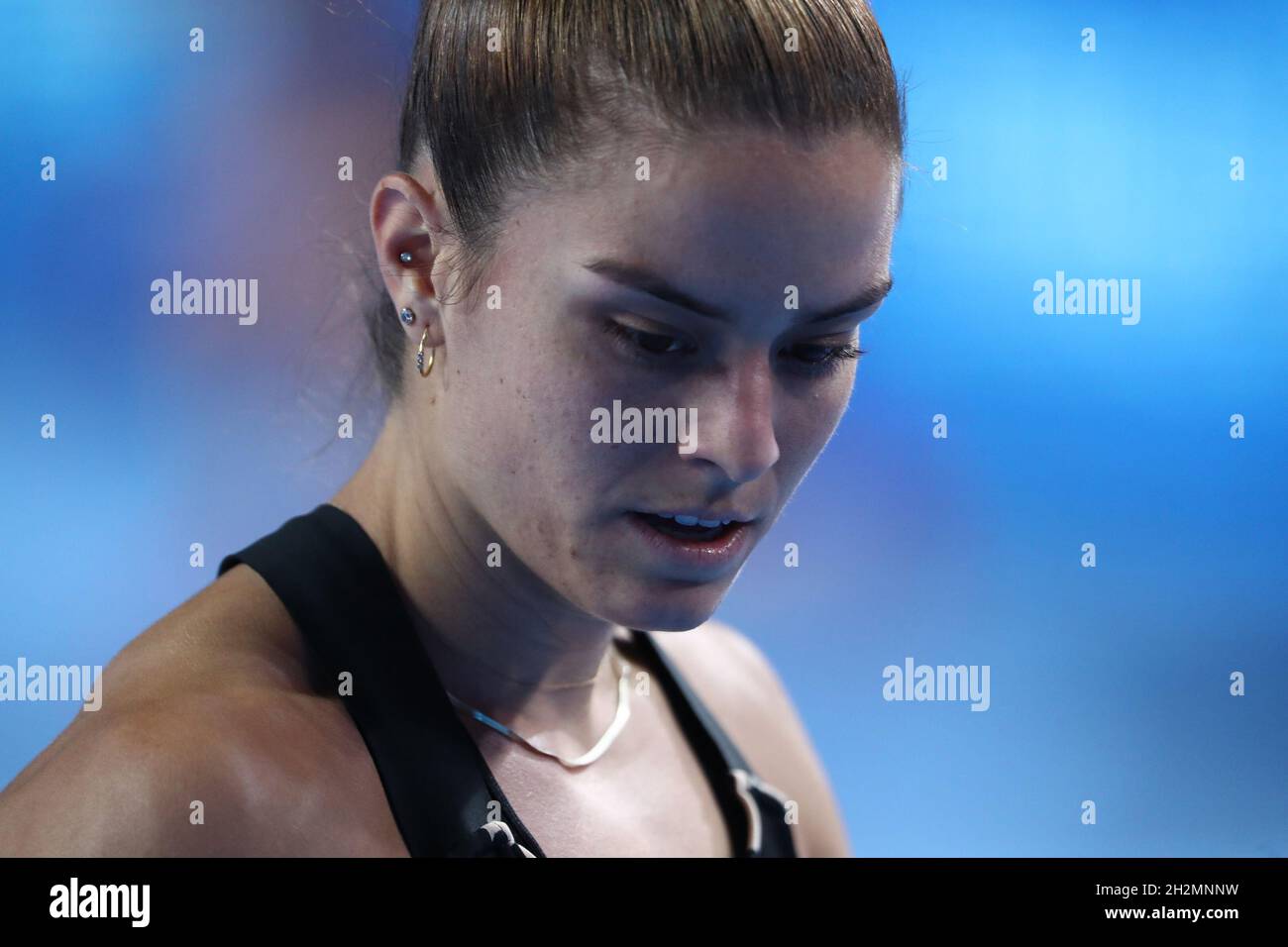 Moskau, Russland. Oktober 2021. Maria Sakkari während des VTB Kremlin Cup 2021 im Irina Viner-Usmanova Turnpalast in MOSKAU, - 22. OKTOBER: (Foto von Anatoliy Medved) Kredit: Orange Pics BV/Alamy Live News Stockfoto