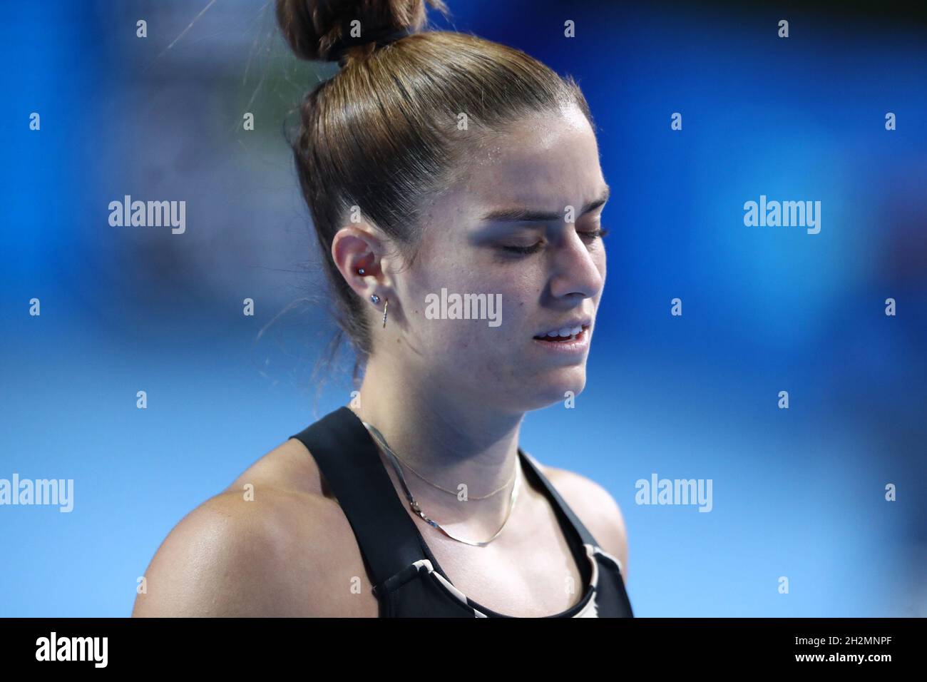 Moskau, Russland. Oktober 2021. Maria Sakkari während des VTB Kremlin Cup 2021 im Irina Viner-Usmanova Turnpalast in MOSKAU, - 22. OKTOBER: (Foto von Anatoliy Medved) Kredit: Orange Pics BV/Alamy Live News Stockfoto