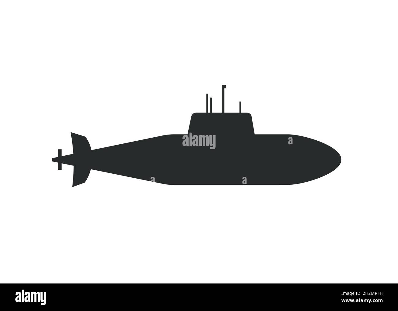 Vektordarstellung „U-Boot-Kriegssymbole“. Schwarze Silhouette Stock Vektor
