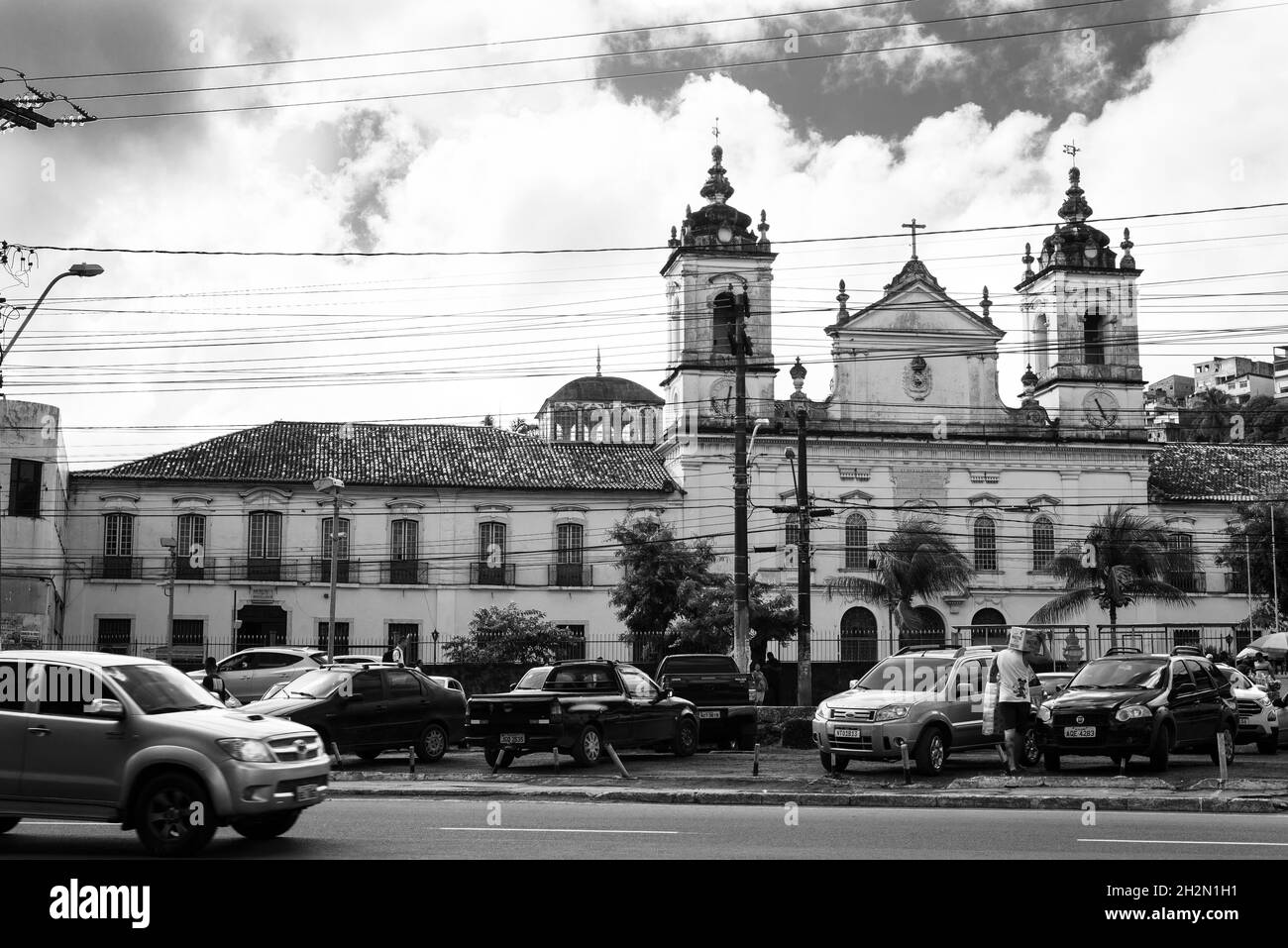 Casa Pia und Colégio dos Órfãos de Sao Joaquim. Es ist eine katholische Kirche, Schule und Waisenhaus in Salvador, Bahia, Brasilien. Es wurde als Jesuit nov. gebaut Stockfoto