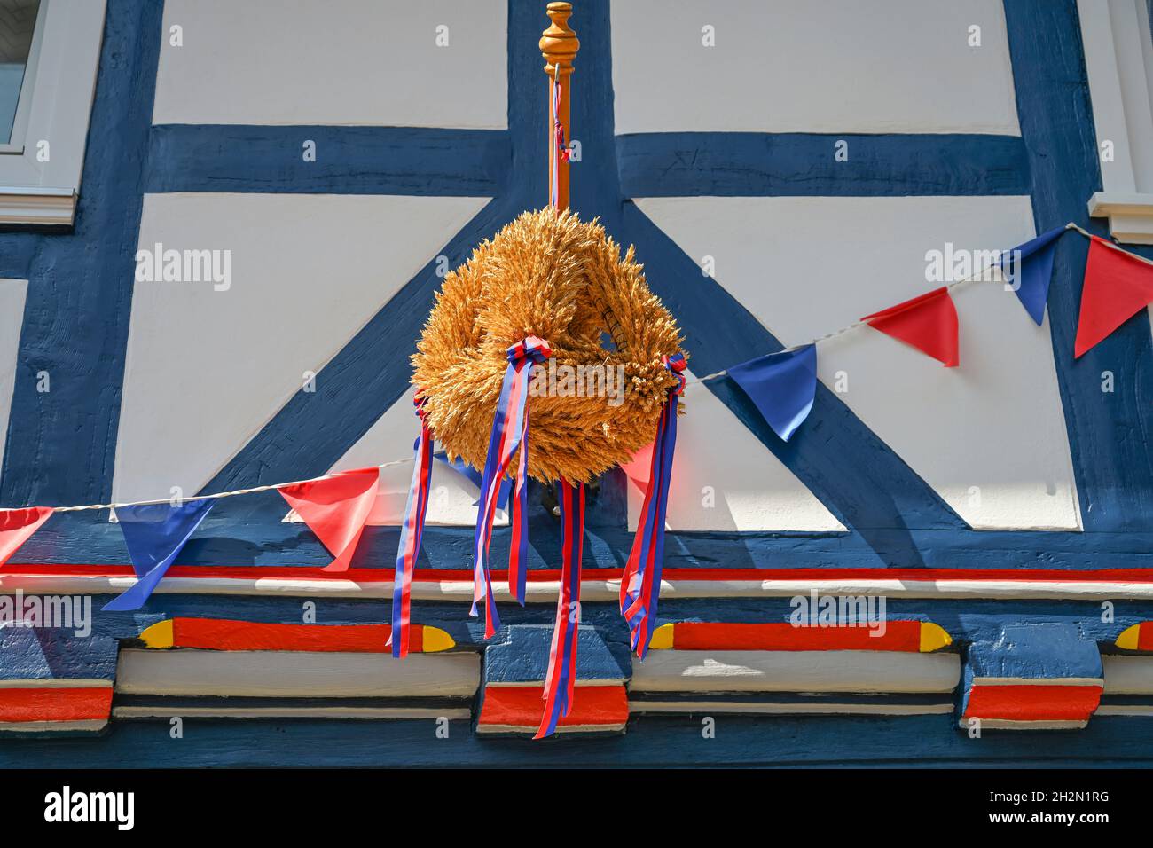 Erntekranz, Erntefest, Bad Sooden-Allendorf, Hessen, Deutschland Stockfoto