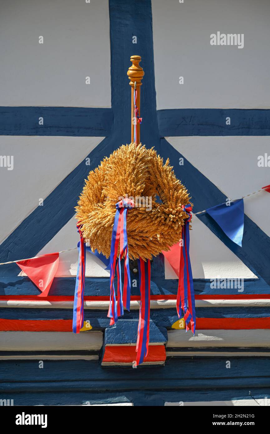 Erntekranz, Erntefest, Bad Sooden-Allendorf, Hessen, Deutschland Stockfoto