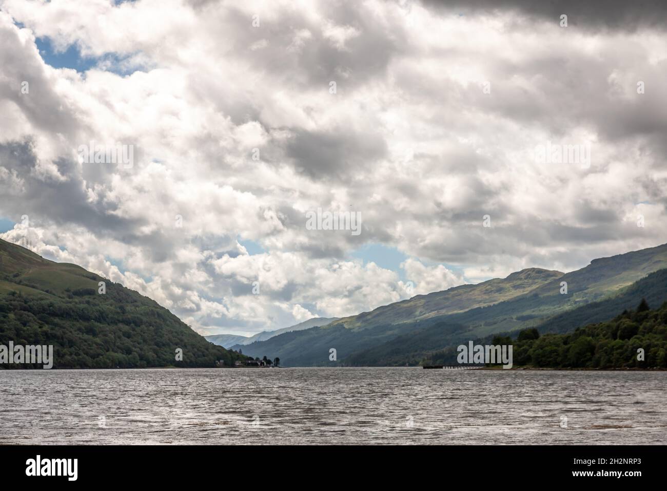 Blick auf Loch Lomond, Luss, Argyll und Bute, Schottland Stockfoto