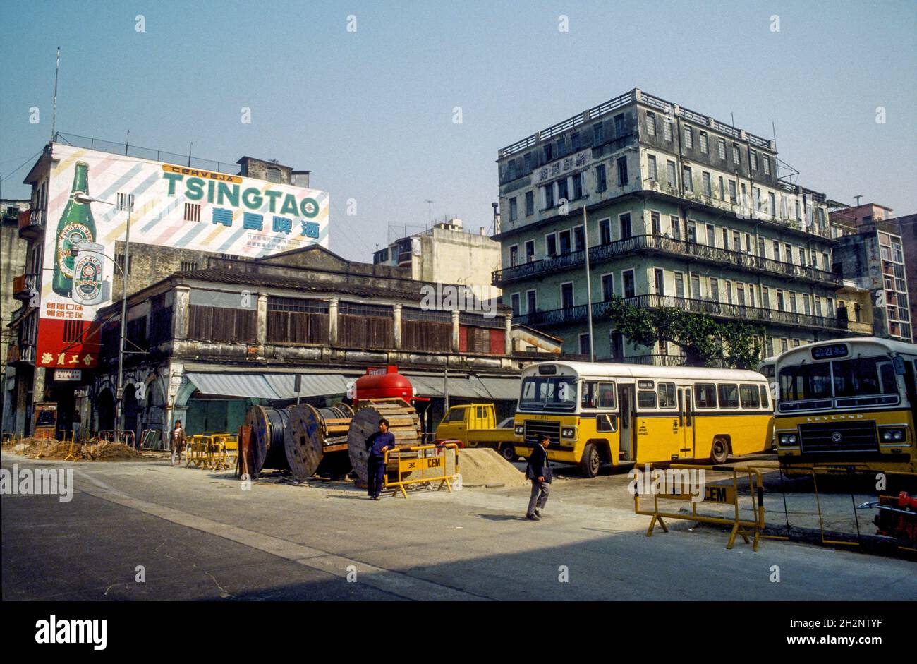 Die Straßen von Macau im Jahr 1988, China Stockfoto