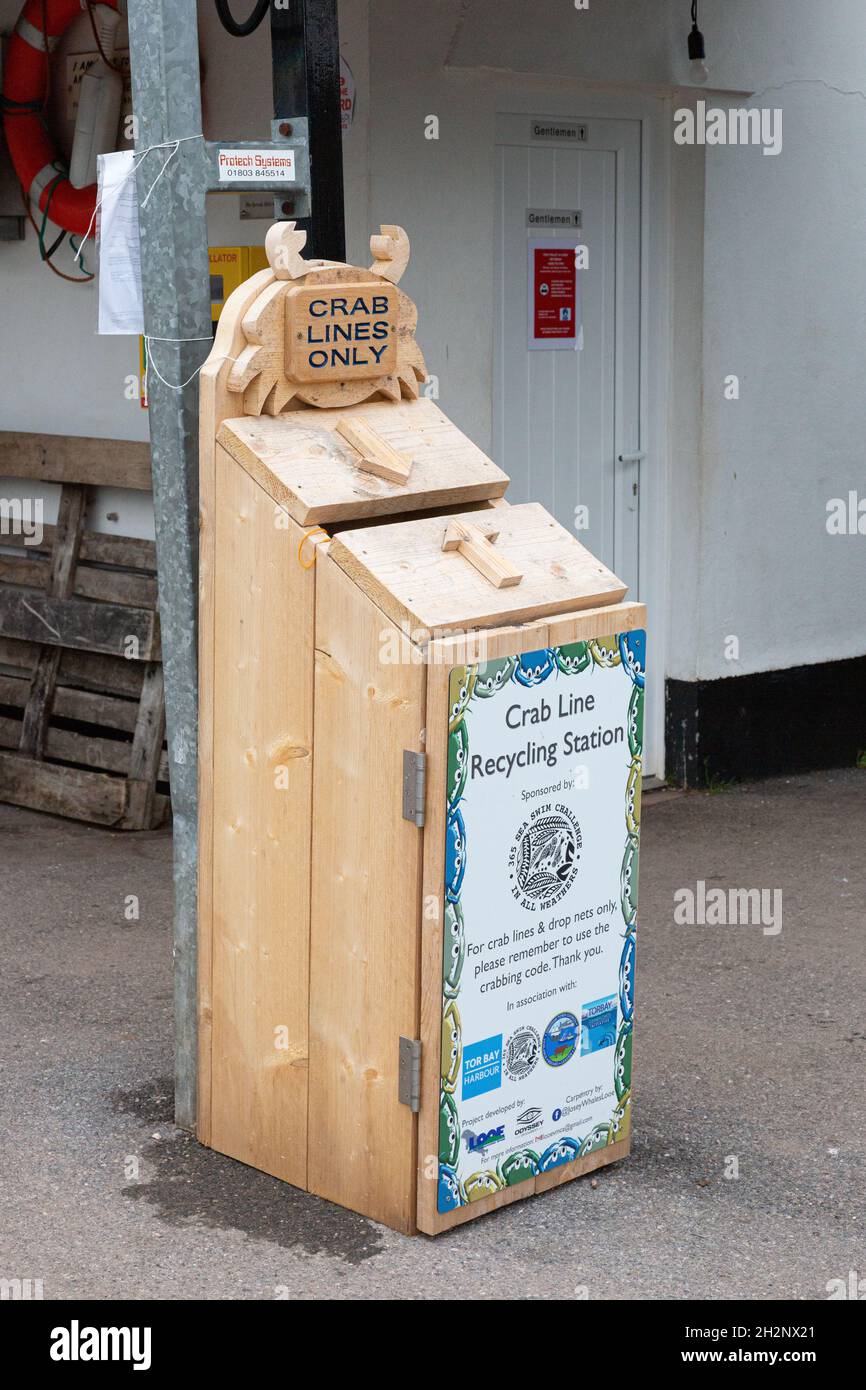 Crab Line Recycling Station in Stoke Gabriel, Devon, England, Vereinigtes Königreich. Stockfoto