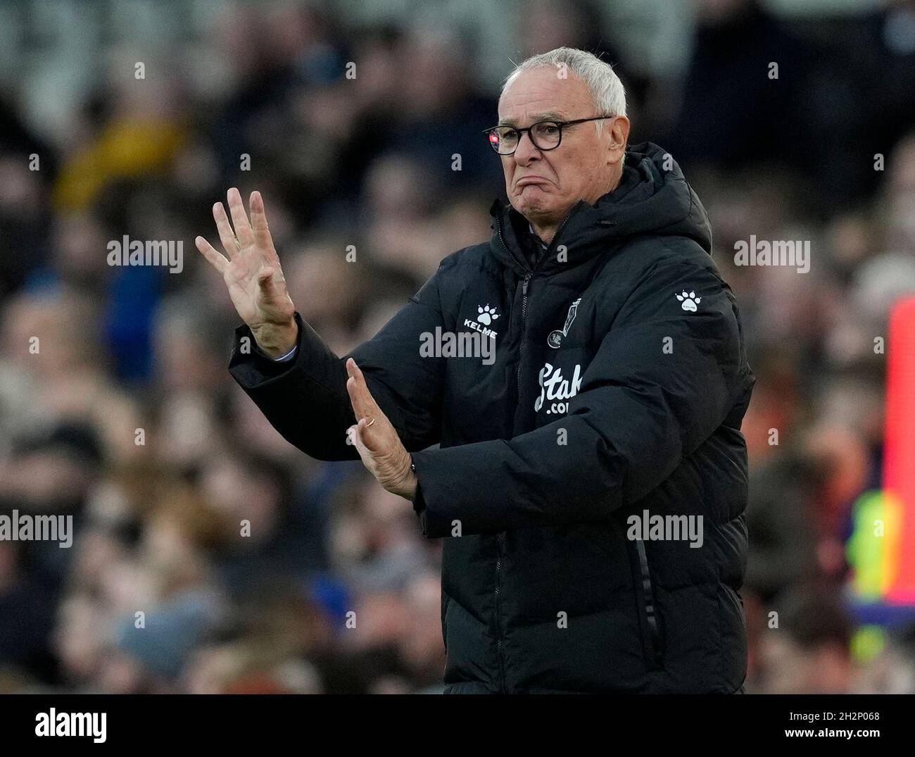 Liverpool, England, 23. Oktober 2021. Claudio Ranieri Manager von Watford während des Spiels der Premier League im Goodison Park, Liverpool. Bildnachweis sollte lauten: Andrew Yates / Sportimage Stockfoto