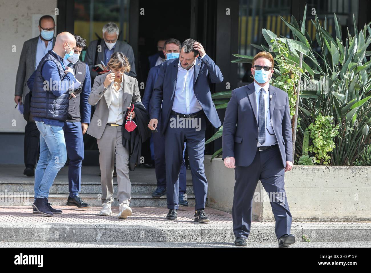 Palermo, Italien. Oktober 2021. Open-Arms-Prozess: Matteo Salvini in Palermo (Foto: Antonio Melita/Pacific Press) Quelle: Pacific Press Media Production Corp./Alamy Live News Stockfoto