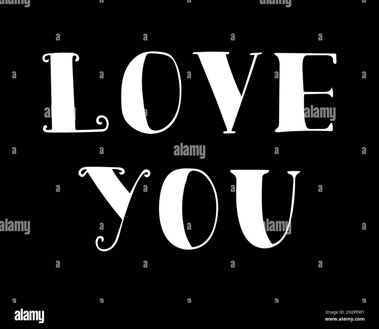 Handgeschriebener Satz Liebe dich zum Valentinstag. Vektorgrafik Beschriftung. Stock Vektor