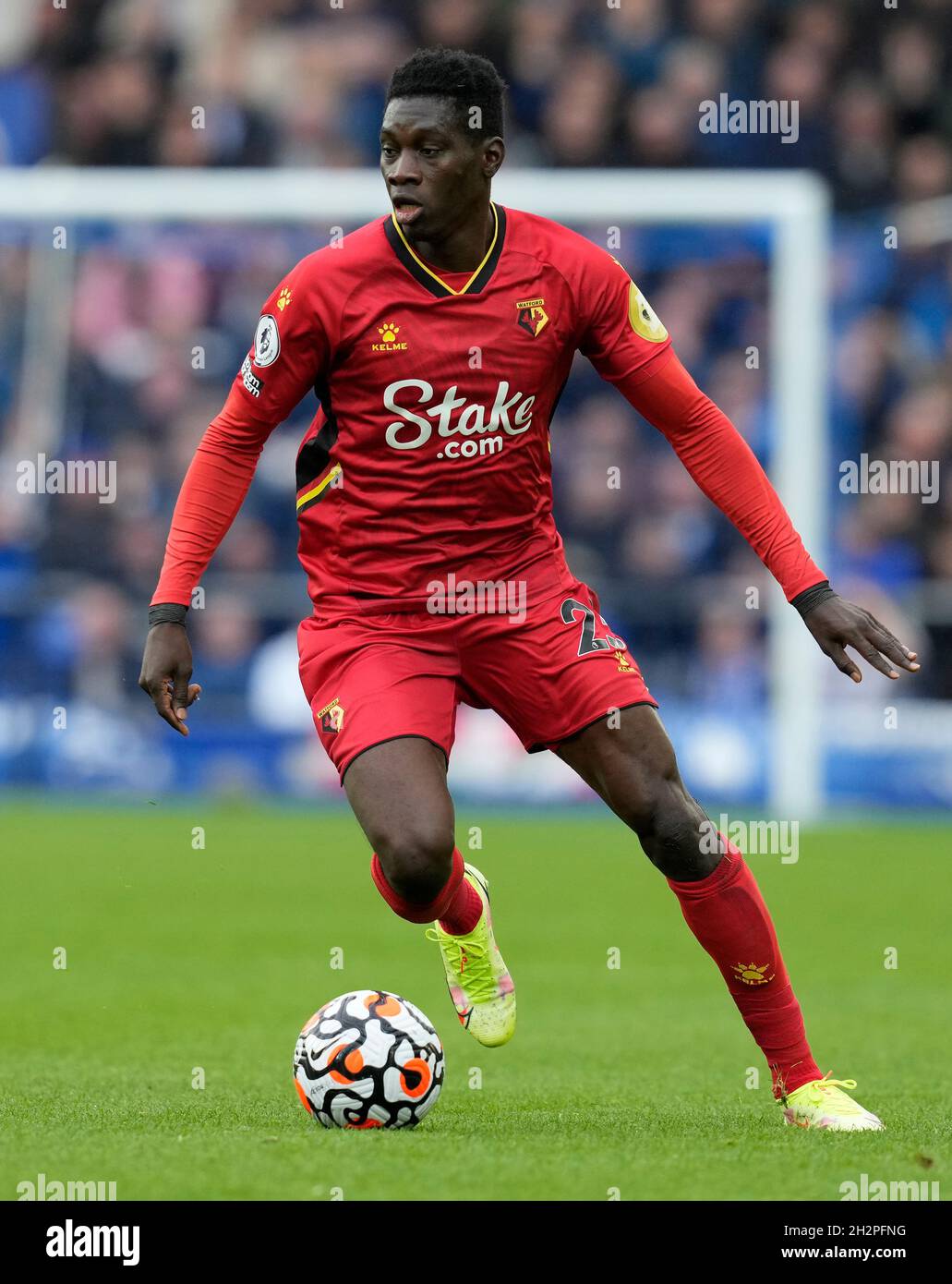 Liverpool, England, 23. Oktober 2021. Ismaila Sarr aus Watford während des Spiels der Premier League im Goodison Park, Liverpool. Bildnachweis sollte lauten: Andrew Yates / Sportimage Stockfoto