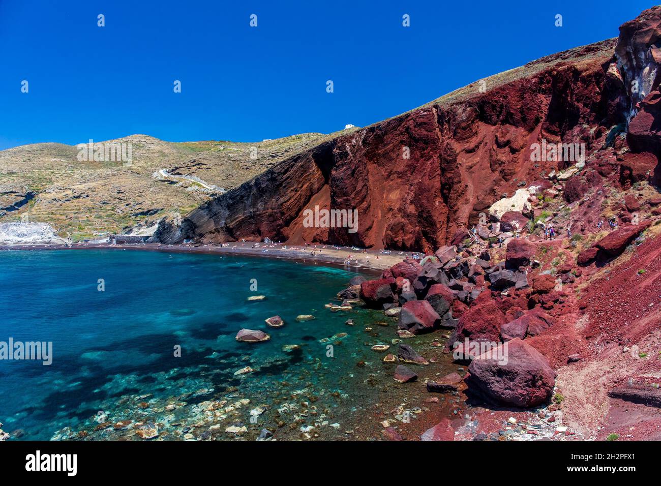 GRIECHENLAND, SANTORINI, STRÄNDE Stockfoto
