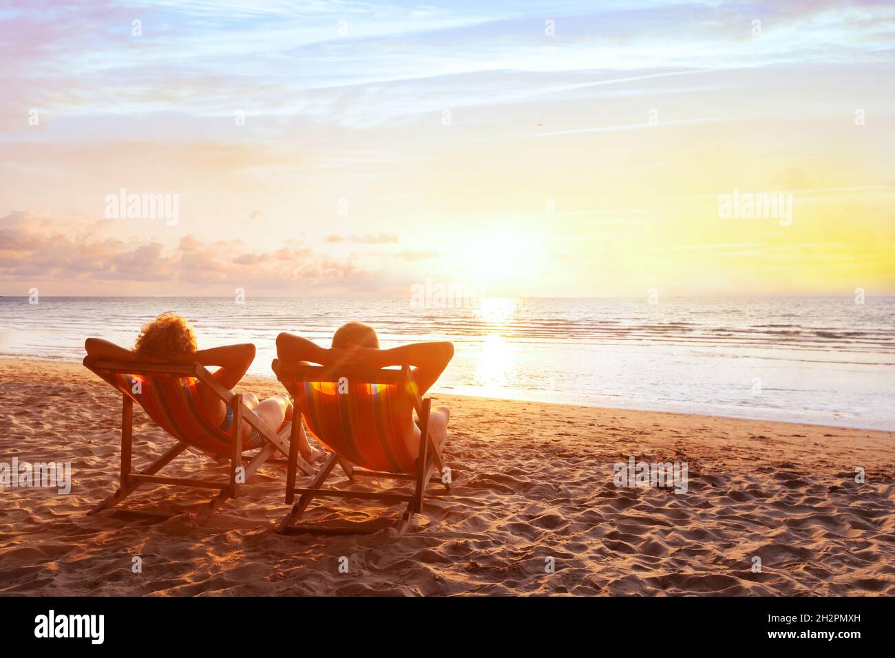 Strandurlaub, romantischer Zufluchtsort für Paare, luxuriöser Urlaub Stockfoto