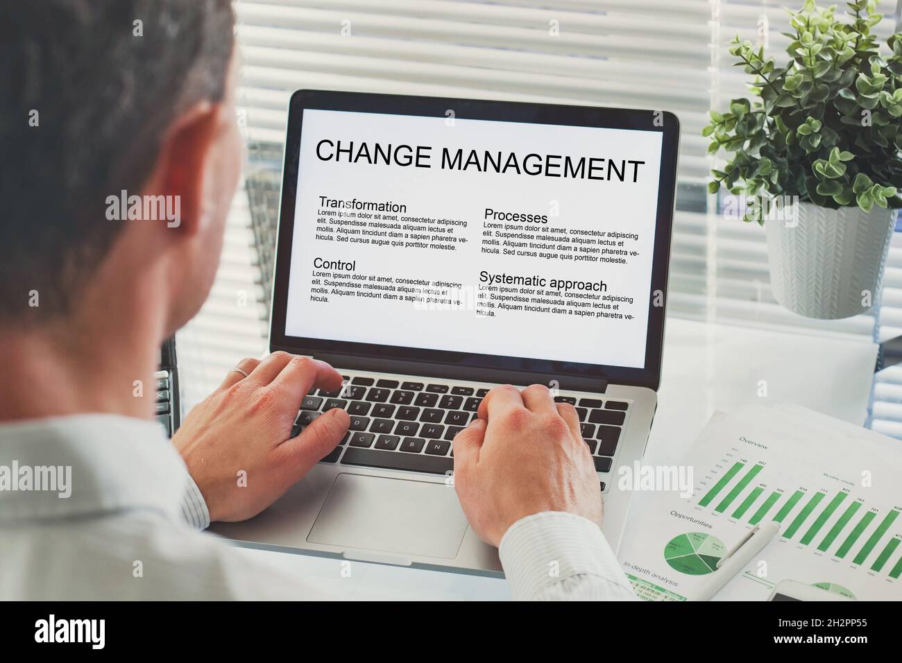 Change Management Konzept, Transformation oder Transition in einem Unternehmen Stockfoto