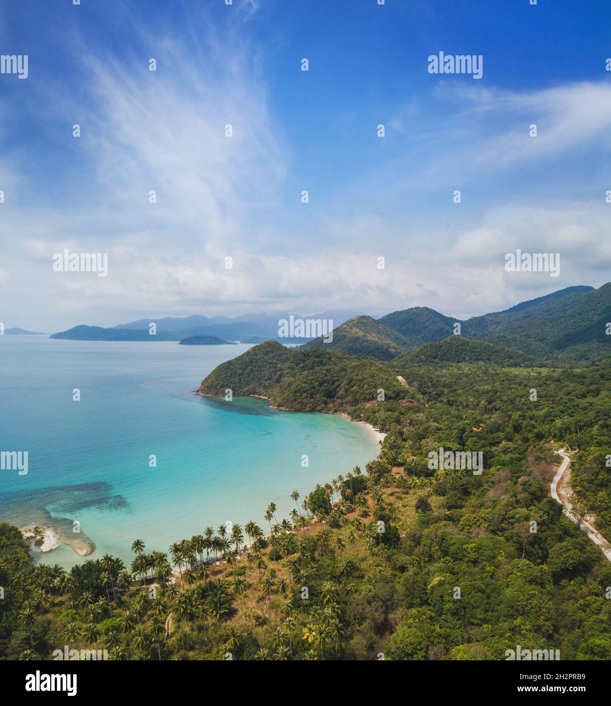 Strand in Thailand Koh Chang Insel, Luftlandschaft, Blick von Drohne Stockfoto Strand in Thailand Koh Chang Insel, Luftlandschaft, Blick von Drohne Stockfoto
