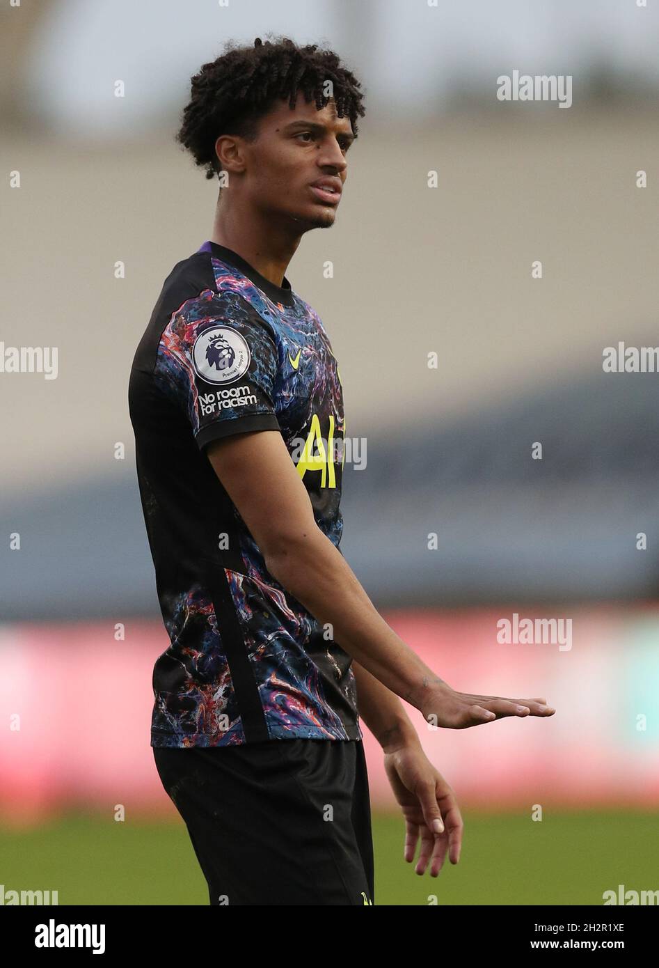 Manchester, England, 23. Oktober 2021. Brooklyn Lyons-Foster von Tottenham während des Spiels der Professional Development League im Academy Stadium, Manchester. Bildnachweis sollte lauten: Darren Staples / Sportimage Stockfoto