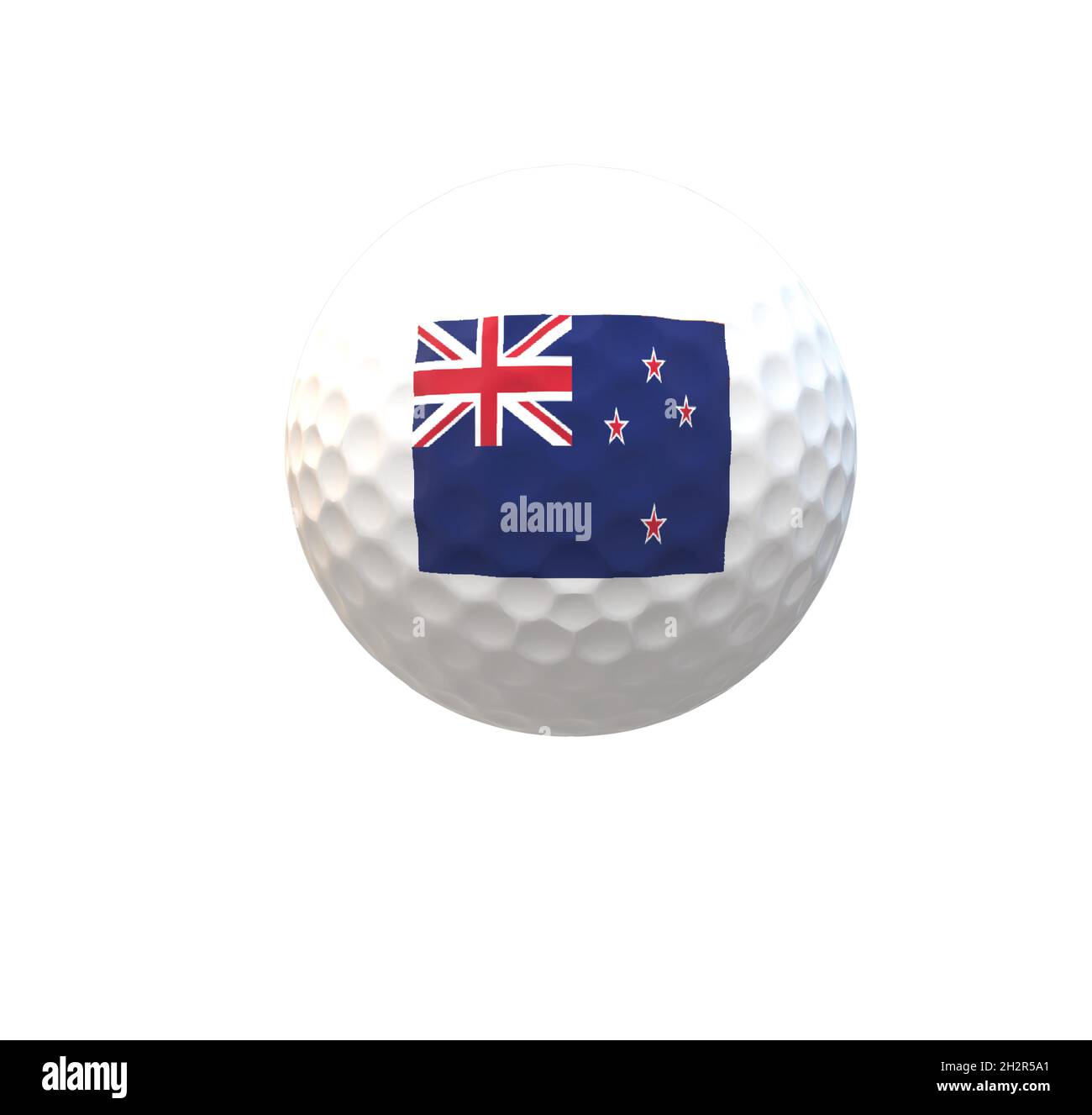 Golfball mit neuseeländischer Flagge Stock Vektor