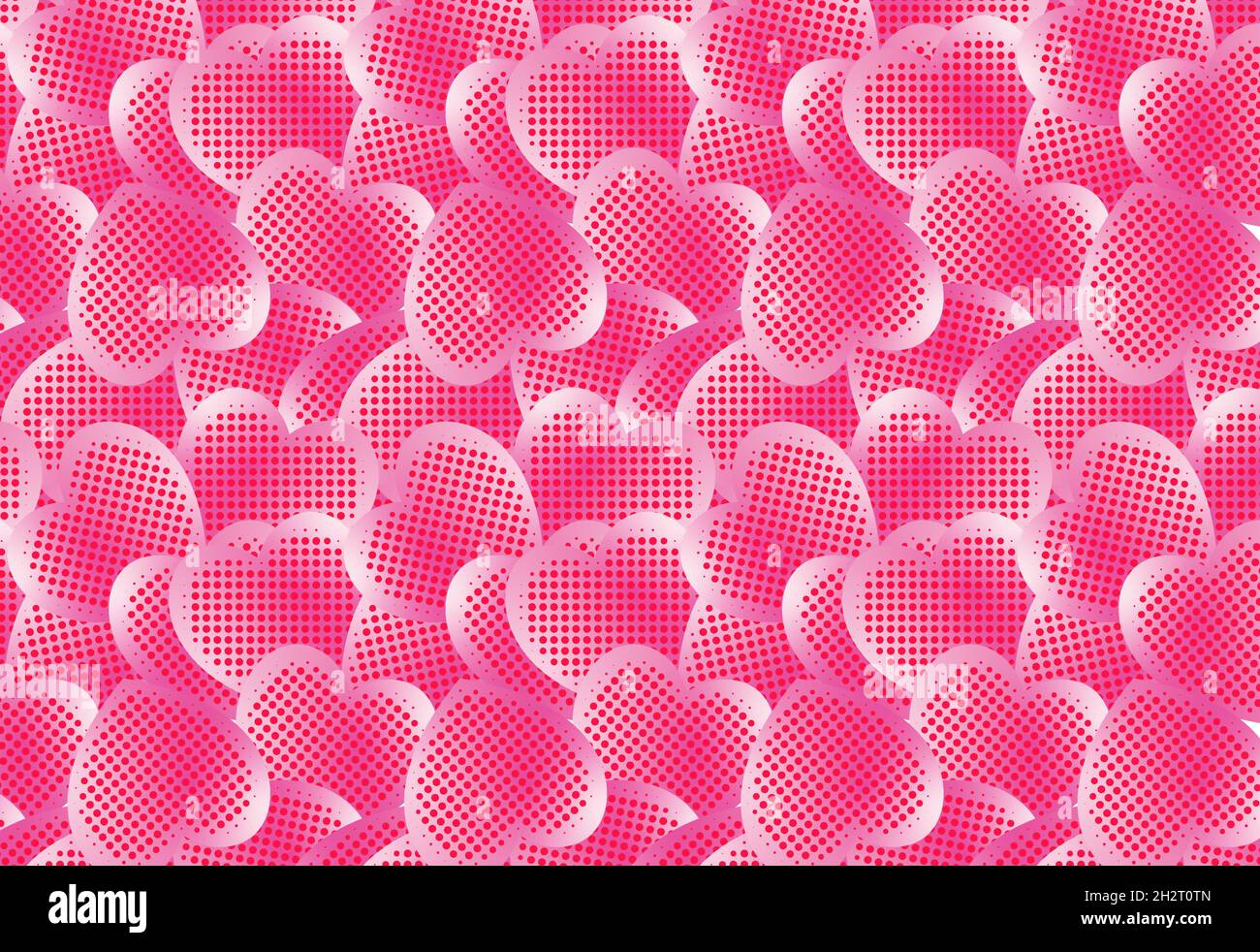 Schönes nahtloses romantisches Muster mit rosa und roten Herzen. Vektor-Illustration für Valentinstag, Baby Ankündigung, Muttertag, Ostern Stock Vektor